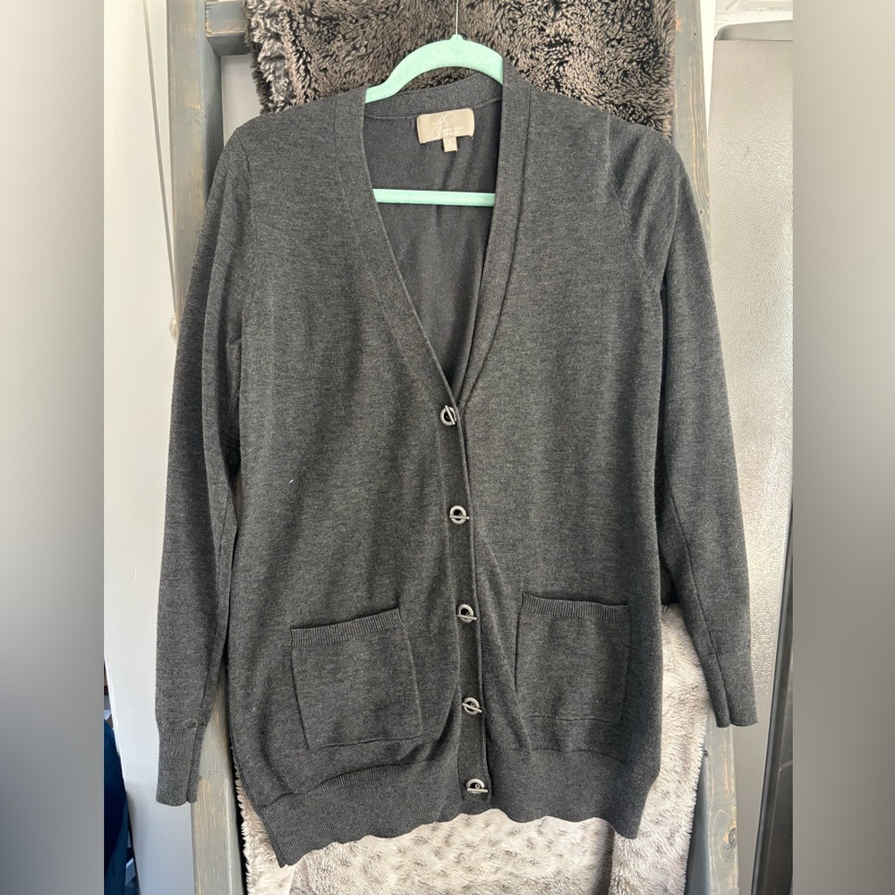 Women's Gray Cardigan Sweater
